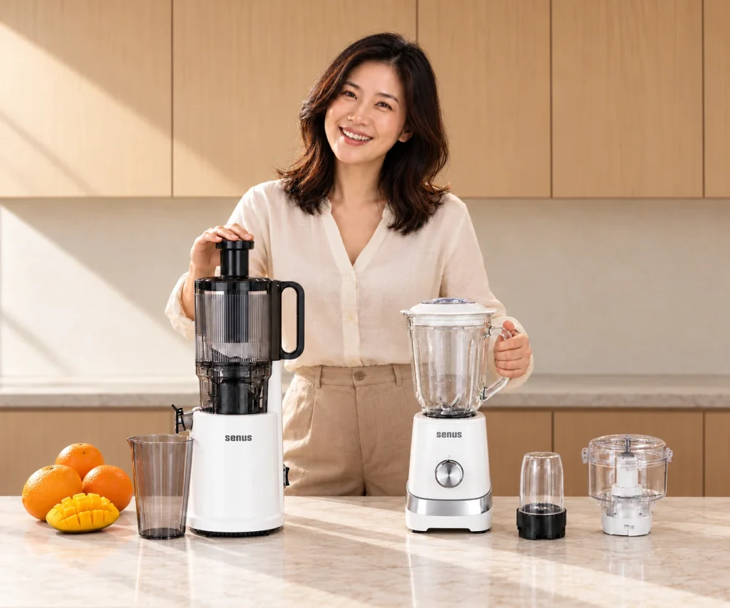 Jus dari Senus Slow Juicer dan smoothie dari blender Senus